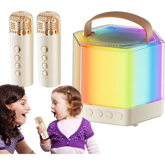 Kabellose Karaoke-Maschine mit Mikrofonen & RGB-Lichtern