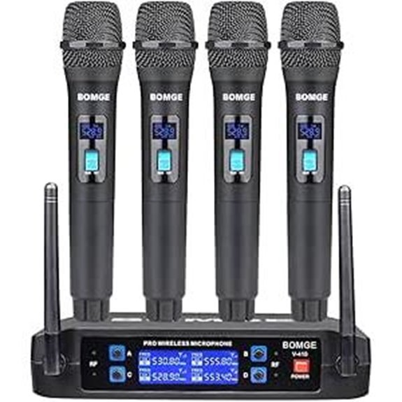 BOMGE Wireless-Mikrofonsystem mit 4 Handmikrofonen