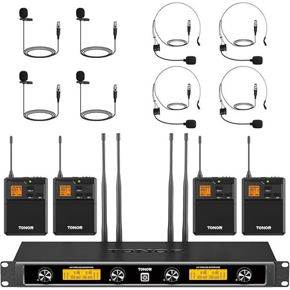 TONOR TW844 4-Kanal Wireless Mikrofon-Set