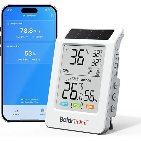 BaldrTherm WiFi Bluetooth Thermometer & Hygrometer (Schwarzes Eis)