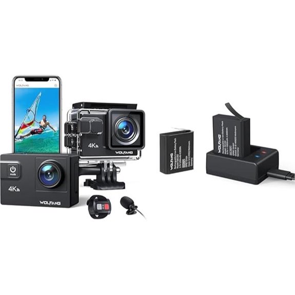 WOLFANG Action Cam GA300 4K60FPS & Ladegerät Set
