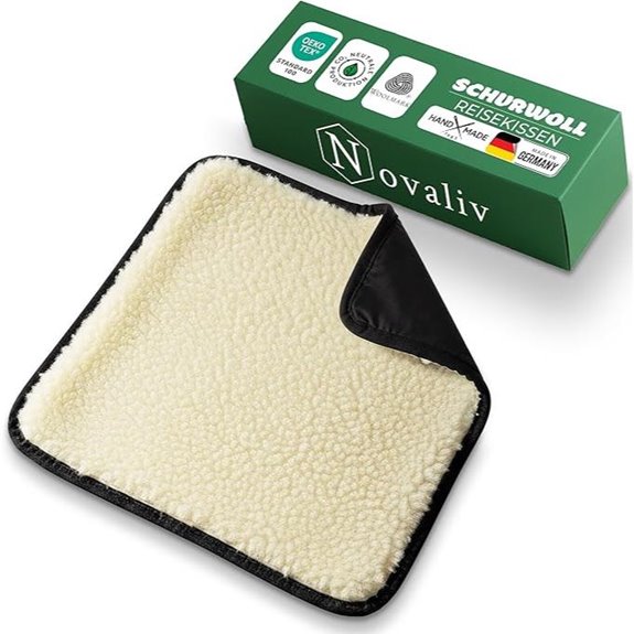 Novaliv Reisekissen mit Wolle-Oberseite und wasserabweisender Basis