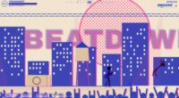 Riso rooftop stage at night, an enemy flying off the edge of the roof after a heavy hit